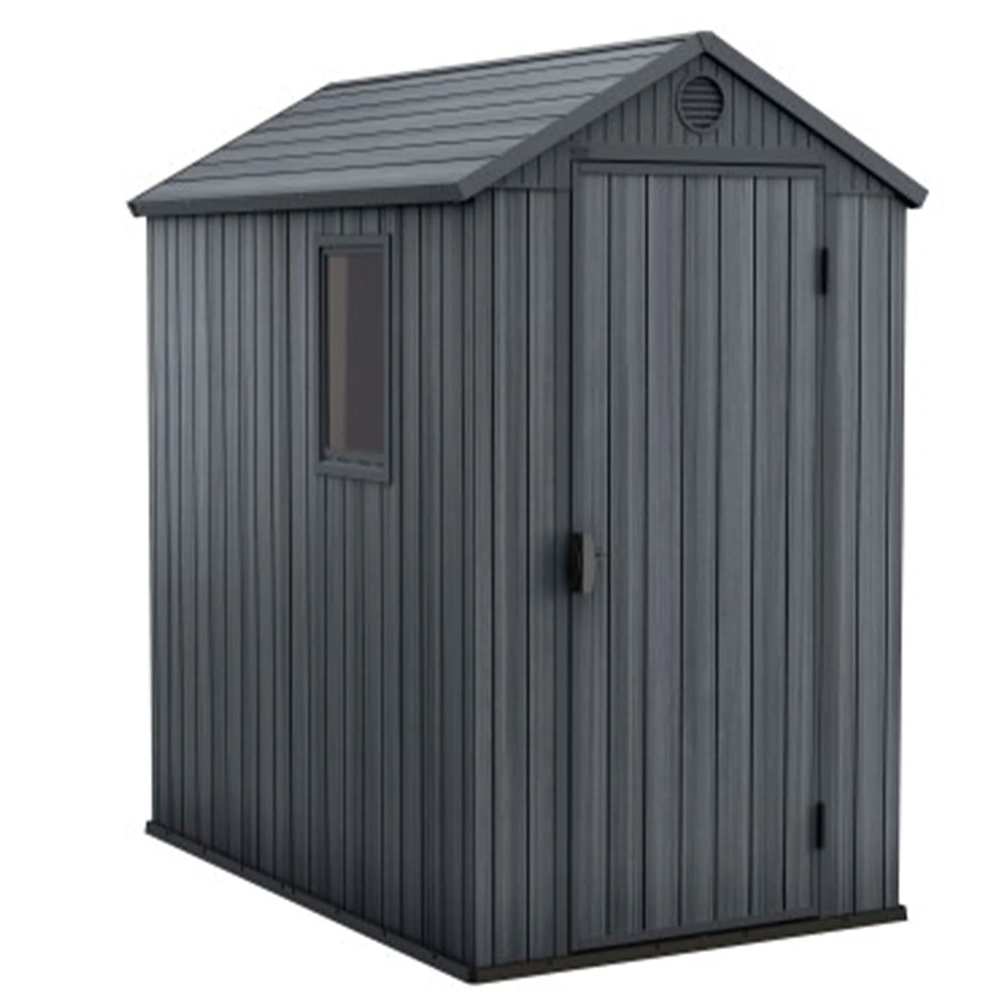 Keter Darwin 4' x 6' Outdoor Garden Tool Storage Shed w/ Window, Graphite