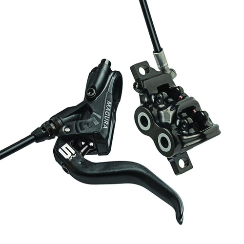 Magura MT5 Disc Brake and Lever - Front or Rear, Hydraulic, Post Mount, Black