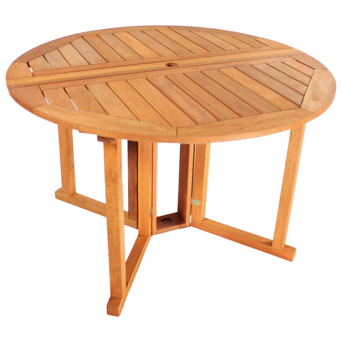 Sunnydaze 47.25" Malaysian Hardwood Gateleg Outdoor Dining Table
