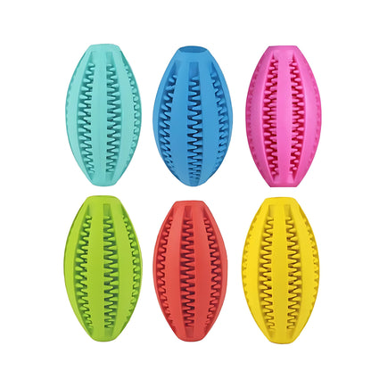 Rugby Ball Dog Chew Toy with Massage Bristles