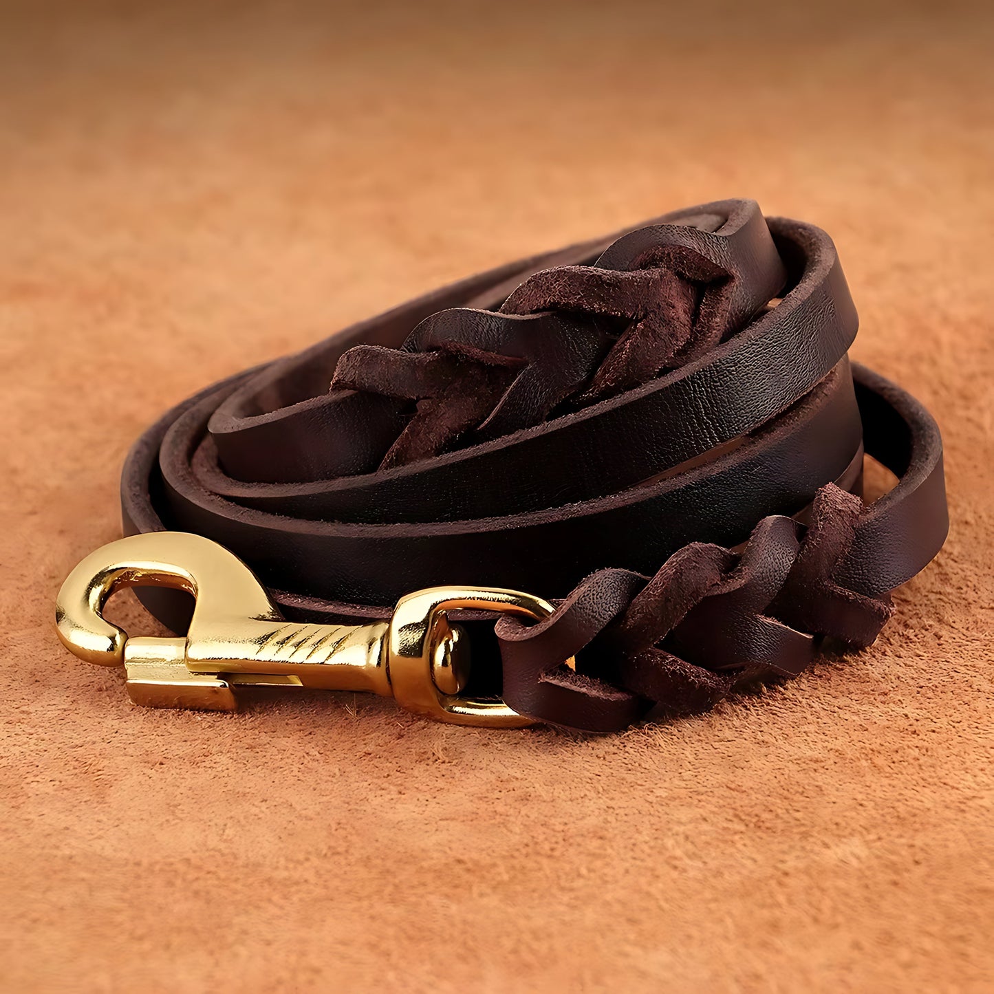 Genuine Leather Dog Collar And Leash Set For Large Dogs