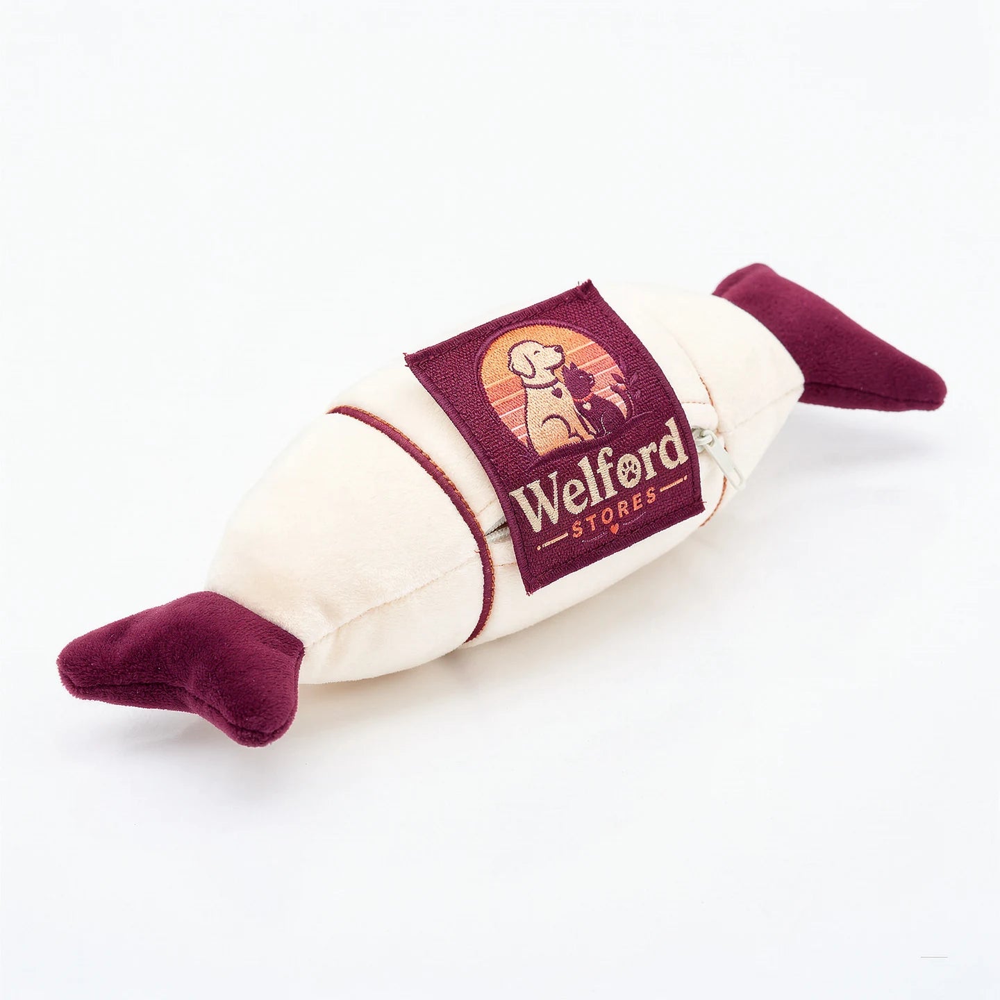 Welford Vault catnip kicker shown with the side chamber zipped closed