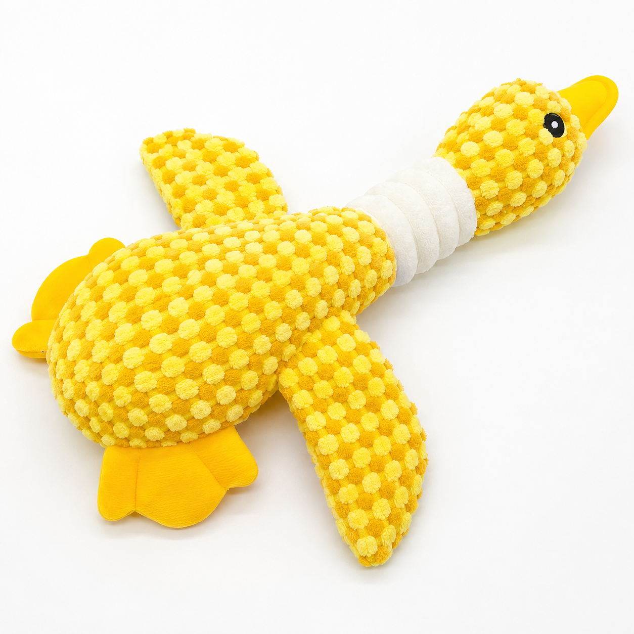 Blue Plush Duck Dog Toy – Soft Textured Fetch, Carry and Cuddle Toy with Long Neck, Wings and Feet