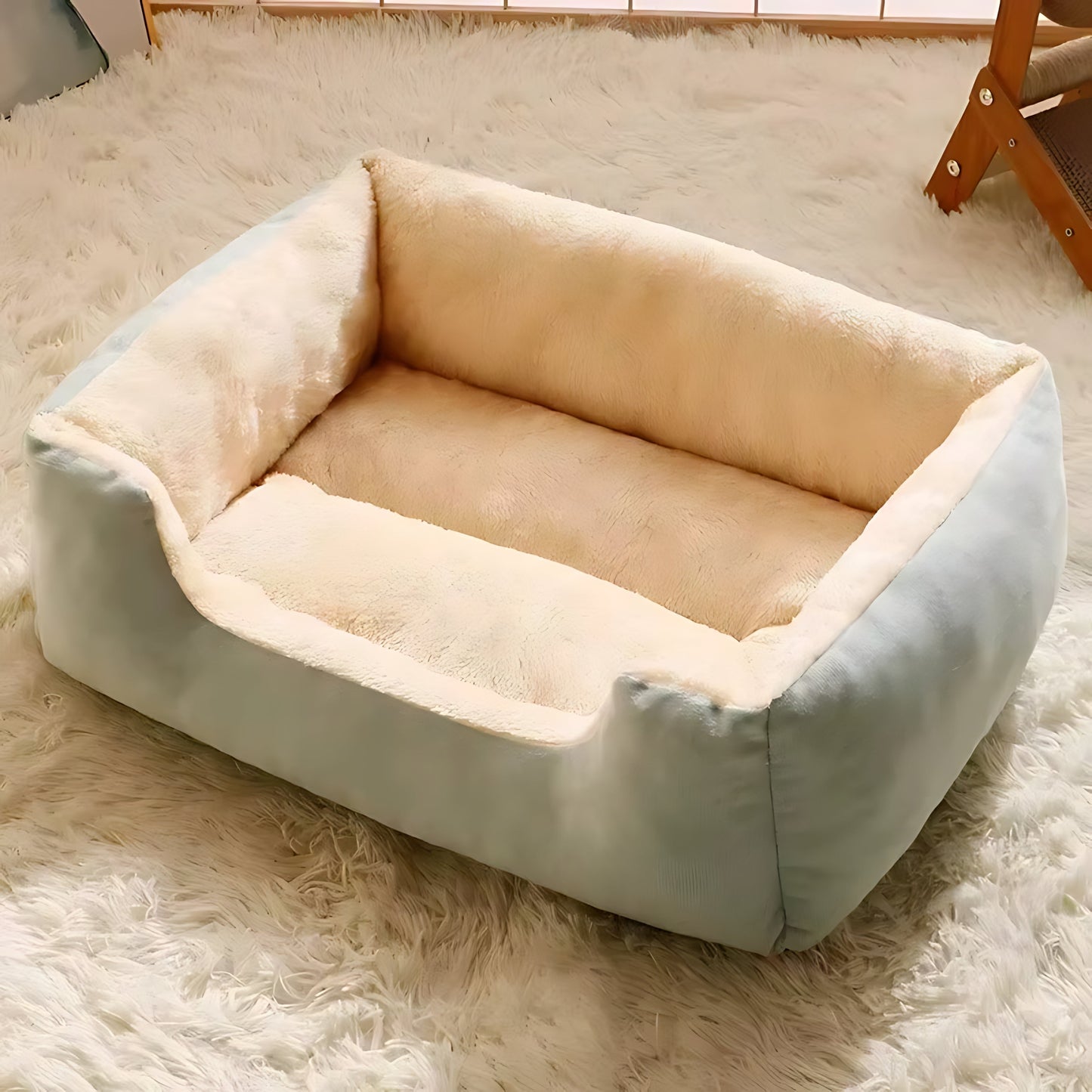 Plush Winter Cat And Dog Bed – Cozy Nest With Raised Sides