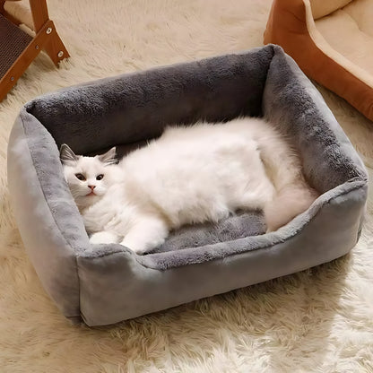 Plush Winter Cat And Dog Bed – Cozy Nest With Raised Sides
