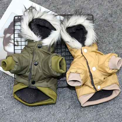 Winter Dog Hoodie Coat – Soft Warm Jacket for Small & Medium Dogs
