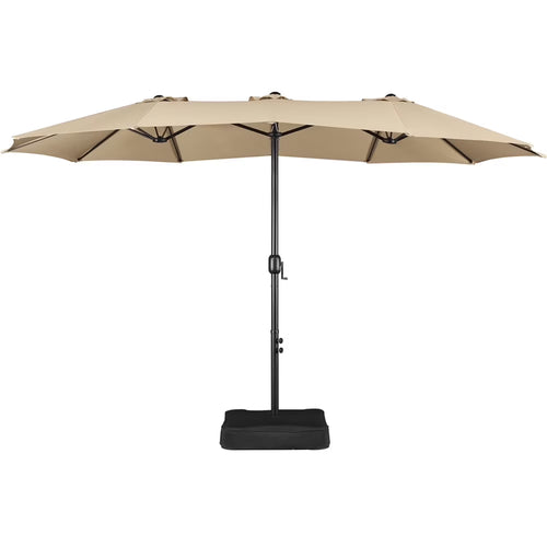 Topeakmart 13ft Patio Parasol Canopy with Crank, Tan