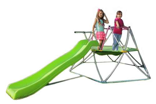 Platports Kids Dome Climber with Slide Set- Indoor Outdoor Playground - Age 3-10 - 55 inches mat