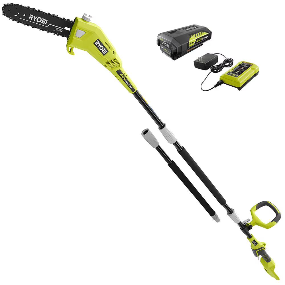 RYOBI Cordless Battery Pole Saw with 2.0 Ah Battery and Charger