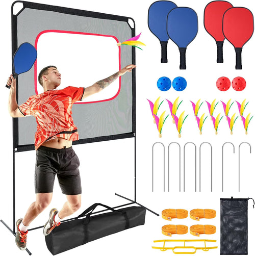 Slsy Portable Pickleball with Net, A Racket Game That Combines Pickleball, Badminton, Jianzi, and Tennis, Backyard Games Sport Outdoor Indoor, Fun Games for Kids & Adults