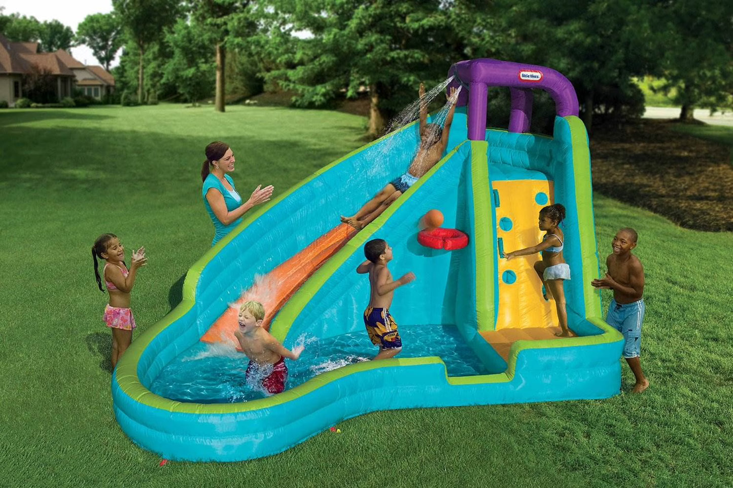Little Tikes Slam 'n Curve Slide Infaltable Outdoors Kiddie Pool | 632914C