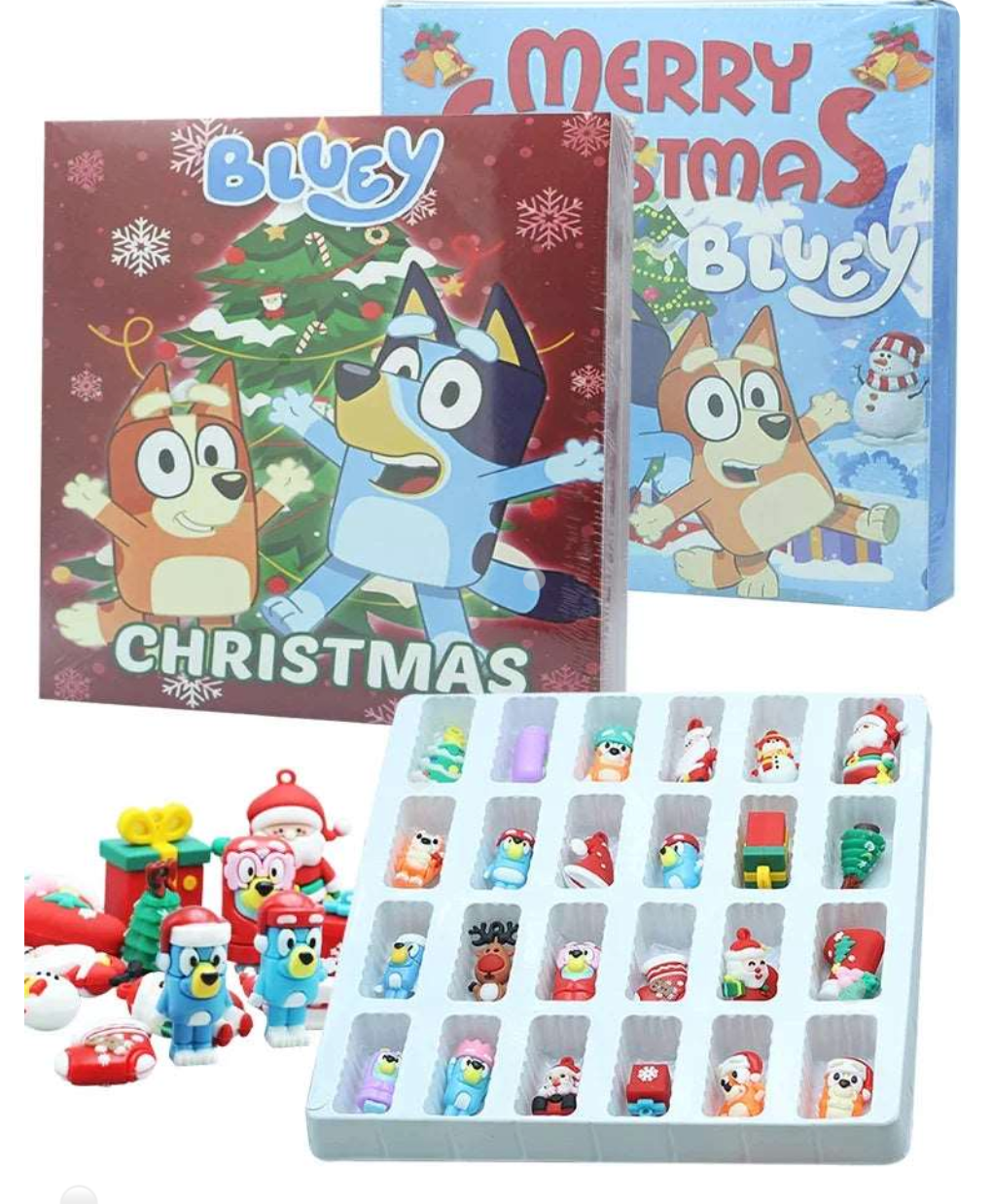Christmas Blind Box -  Christmas Calendar Box Anime Mystery Boxes For Kids - Bluey Figure Christmas Advent Calendar -  24pcs Blind Box Set