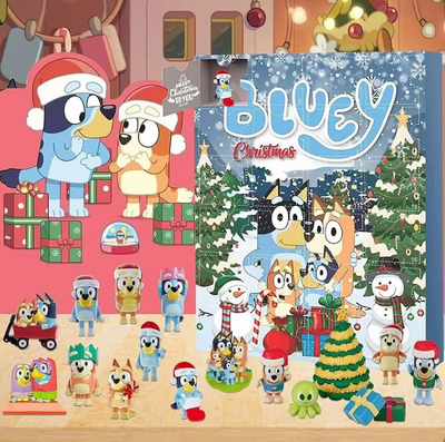 Christmas Blind Box -  Christmas Calendar Box Anime Mystery Boxes For Kids - Bluey Figure Christmas Advent Calendar -  24pcs Blind Box Set