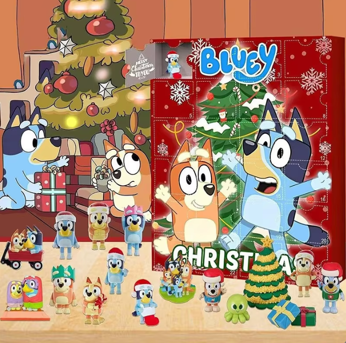 Christmas Blind Box -  Christmas Calendar Box Anime Mystery Boxes For Kids - Bluey Figure Christmas Advent Calendar -  24pcs Blind Box Set